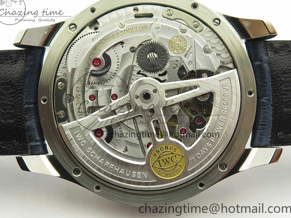 MIROTIME 0521 Affordable Portuguese Real PR Real Annual Calendar IW5035 ZF 1:1 Best Edition White Dial Blue Markers on Blue Leather Strap A 7143